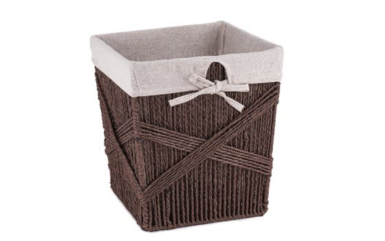 Hand Woven Paper Rope Laundry Hamper with removable liner - Brown
