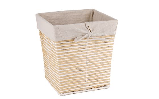Hand Woven Paper Rope Laundry Hamper with removable liner - Beige