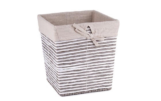 Hand Woven Paper Rope Laundry Hamper with removable liner - Grey