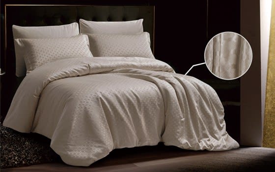 Lynda Comforter Bedding Set 6 Pcs - King Beige