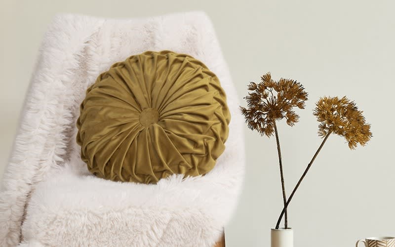 Circle velvet outlet cushion