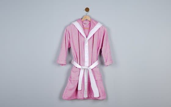 Kids Embroidery Cotton Bathrobe 1 Pc ( 8 - 10 ) Years Old - Pink