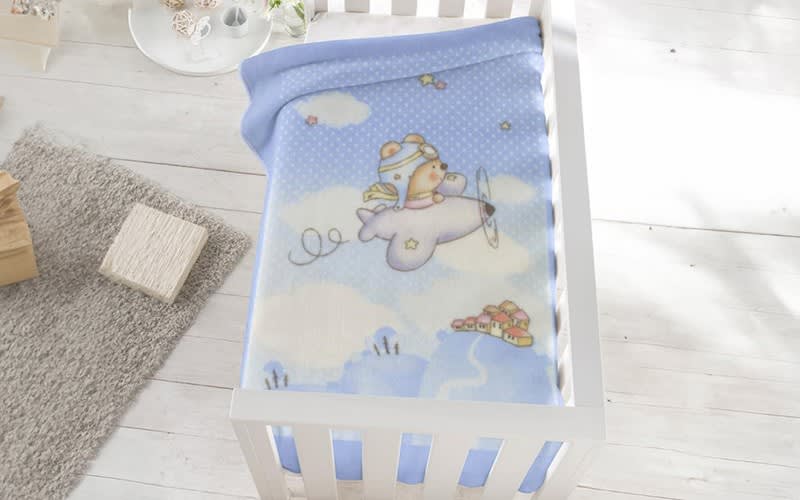 Cannon Acrylic Baby Printed Blanket 1 PC - Blue