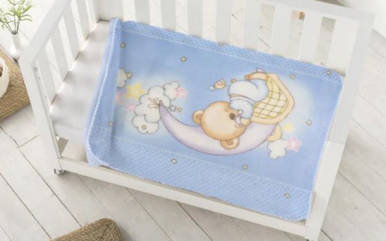 Cannon Acrylic Baby Printed Blanket 1 PC - Blue