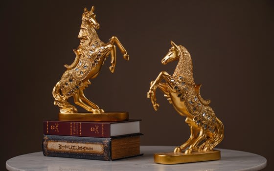 الحصان الذهبي لديكور المنزل 1 قطعة ( 27x10x37 ) سم