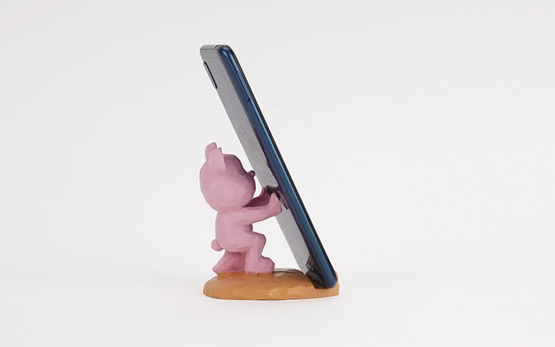 Geometric Bear Phone Holder 1 PC - Pink