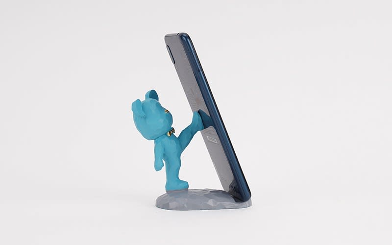 Geometric Bear Phone Holder 1 PC - Blue