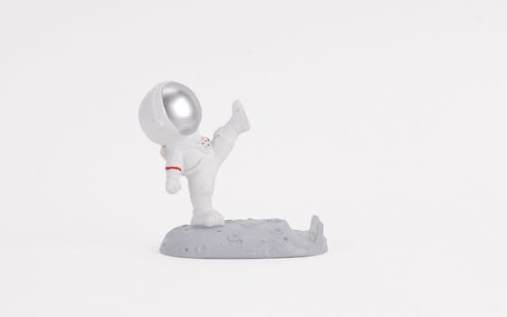  حامل الهاتف المميز رائد الفضاء 1 قطعة - أوف وايت وفضي
