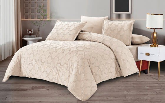 Harmony Quilt Cover Bedding Set 6 PCS Without Filling- King L.Beige