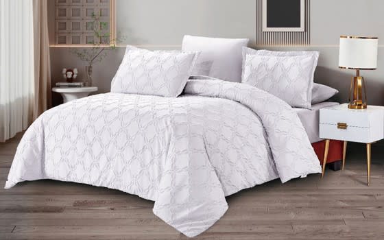 Harmony Quilt Cover Bedding Set 6 PCS Without Filling- King L.Grey