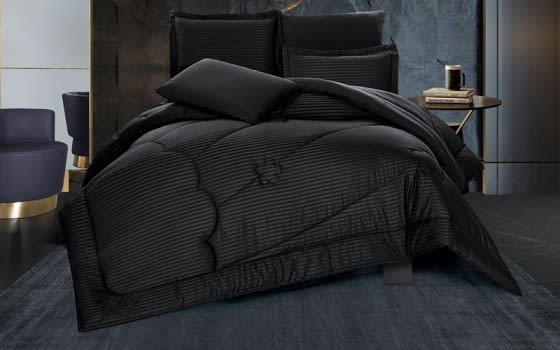 Stars Stripe Comforter Bedding Set 4 PCS - Single Black