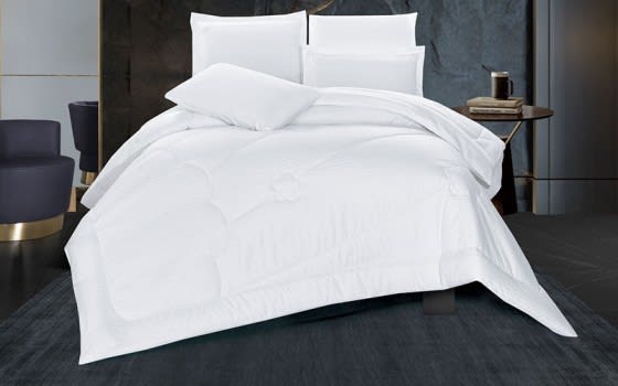 Stars Stripe Comforter Bedding Set 4 PCS - Single Off White
