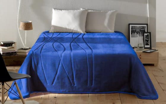Cannon Embossed Blanket 1 PC - Single Blue