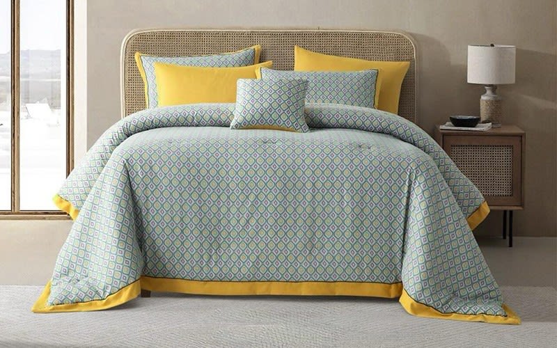 Valentini Printed Comforter Bedding Set 7 PCS - King Green