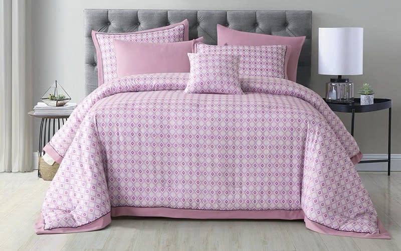 Valentini Printed Comforter Bedding Set 7 PCS - King Pink