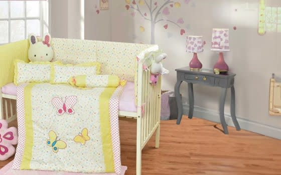 Baby Comforter Bedding Set 6 PCS - Cream & Yellow