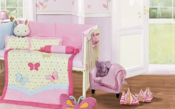 Baby Comforter Bedding Set 6 PCS - Pink & Cream