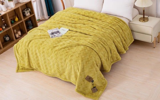 Panda Fur Blanket - Single Yellow