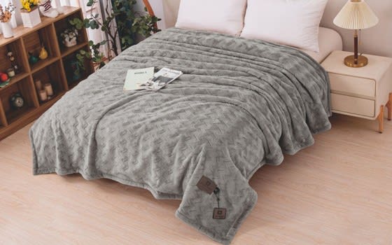 Panda Fur Blanket - Single L.Grey