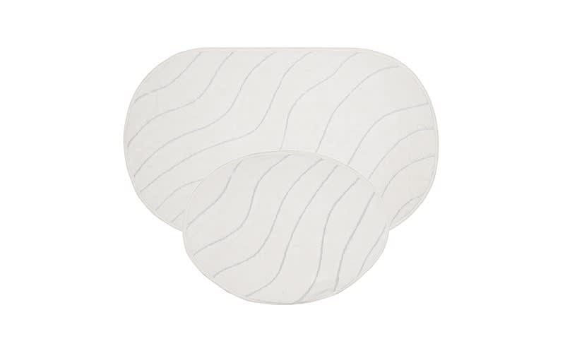 Armada Cotton Oval Bath mat 2 PCS - Off White