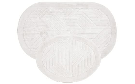 Armada Cotton Oval Bath mat 2 PCS - White