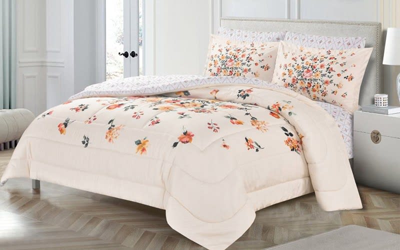 Valentini Comforter Bedding Set 6 PCS - King Cream