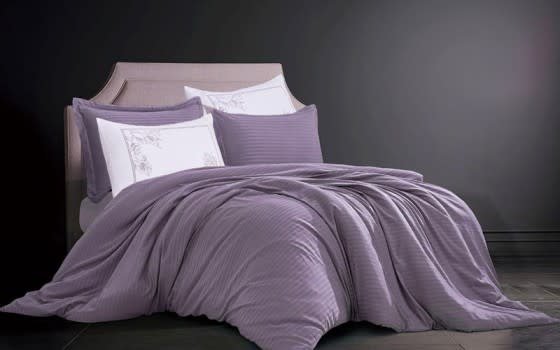 Alabama Stripe Quilt Cover Bedding Set Whitout Filling 6 PCS - King Purple