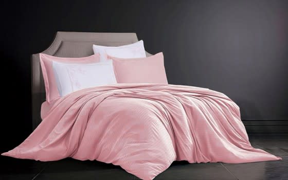 Alabama Stripe Quilt Cover Bedding Set Whitout Filling 4 Pcs - Single Pink