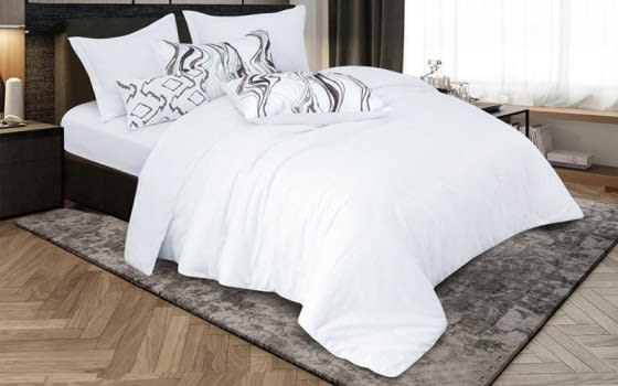 Nova Quilt Cover Bedding Set Whitout Filling 7 PCS - King White