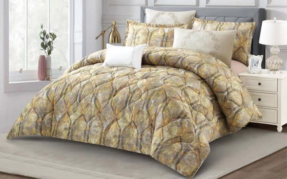 Zamzam Home Comforter Bedding Set 7 PCS - King D.Beige