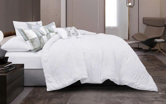 Layla Comforter Bedding Set 4 PCS - Single White