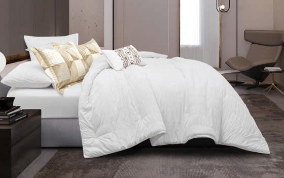 Layla Comforter Bedding Set 4 PCS - Single Off White