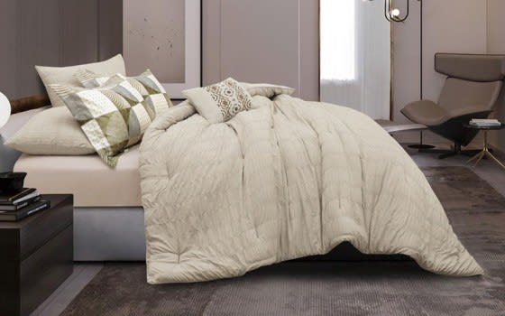 Layla Comforter Bedding Set 4 PCS - Single L.Beige