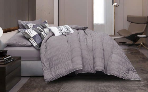 Layla Comforter Bedding Set 4 PCS - Single Grey