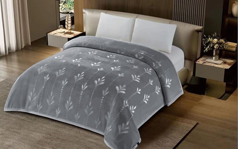 Cannon Samantha Embossed Blanket 2 Ply - Single Grey