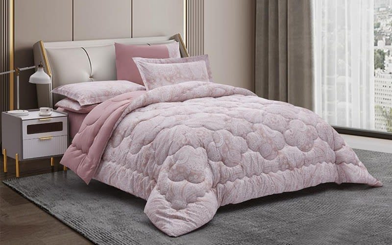 Valentini Comforter Bedding Set 6 PCS - King L.Pink