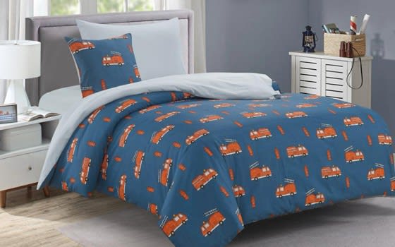 Valentini Cotton Kids Comforter Bedding Set 4 PCS - Blue