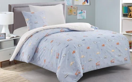 Valentini Cotton Kids Comforter Bedding Set 4 PCS - L.Grey