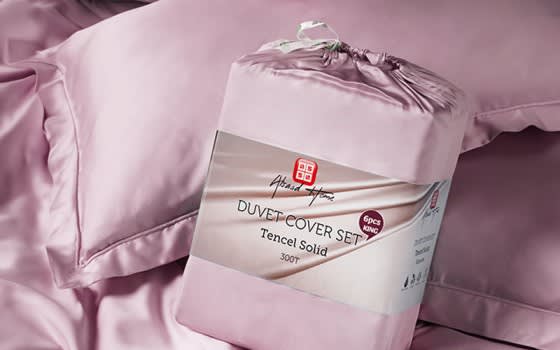 Al Saad Home Tencel 300 T Duvet Cover Set Whithout Filling 6 PCS - King Pink