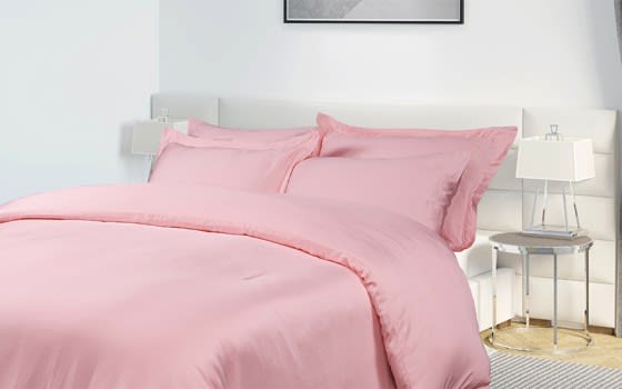 Al Saad Home Bamboo 300 T Duvet Cover Set Whithout Filling 6 PCS - King Pink