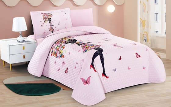 Light Kids Bed Spread 4 PCS - Pink