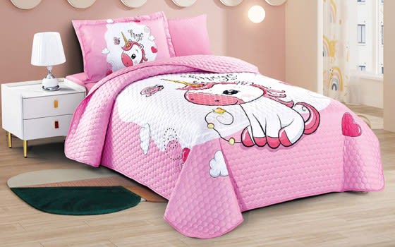 Light Kids Bed Spread 4 PCS - Pink