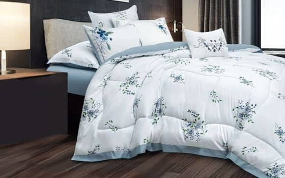 New Artha Cotton Comforter Bedding Set 7 PCS - King White