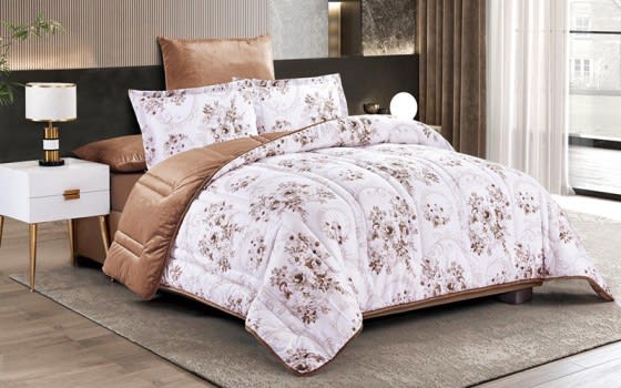 Armada Flip Four Season 2024 Comforter Bedding Set 6 Pcs - King White & Beige