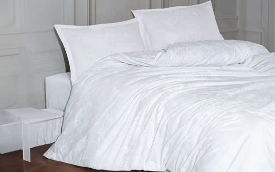 Clasy Cotton Duvet Cover Bedding Set Without Filling 6 PCS - King Arnor Beyaz