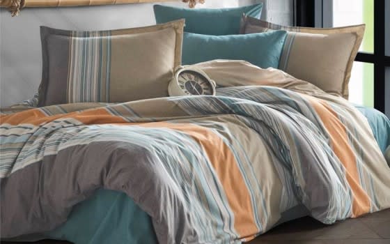Clasy Cotton Duvet Cover Bedding Set Without Filling 6 PCS - King Duko Oranj