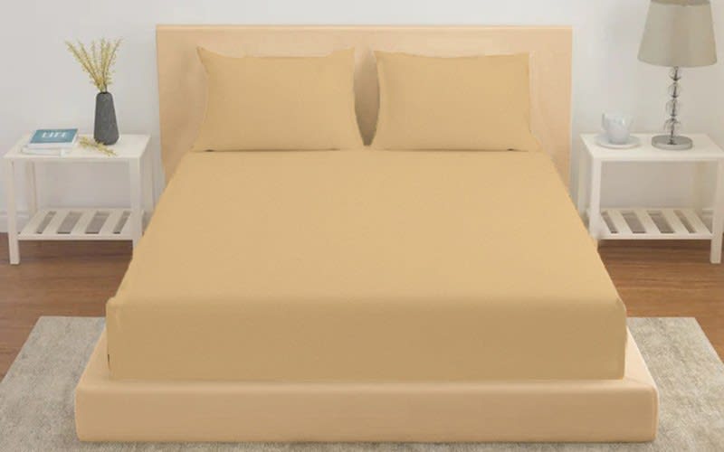 Famous Cotton Bedsheet Set 3 PCS - King Beige