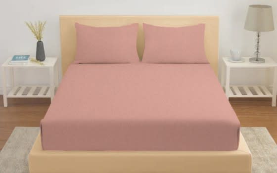Famous Cotton Bedsheet Set 3 PCS - King L.Peach