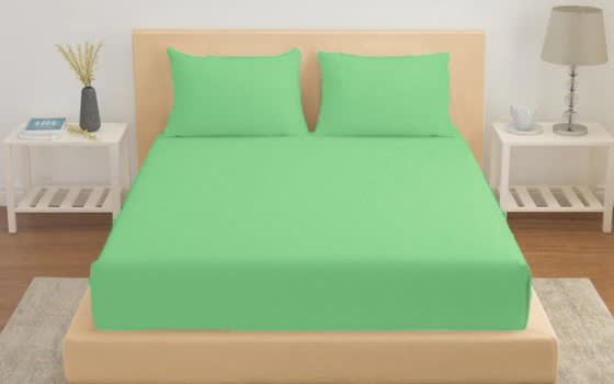 Famous Cotton Bedsheet Set 3 PCS - Queen Green