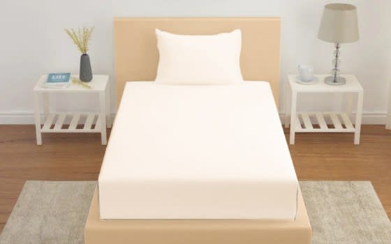 Famous Cotton Bedsheet Set 2 PCS - Single Cream